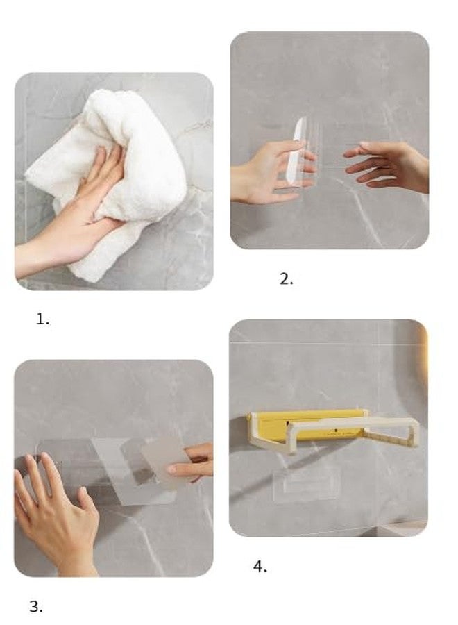 TGOPIT رف حوض غسيل معلق على الحائط من TGOPIT، قابل للطي، لا يحتاج إلى ثقب، رف تخزين للحمام، رف تخزين معلق على الحائط للحمام، رف غطاء أواني المطبخ، رف ذاتي اللصق - Image 3